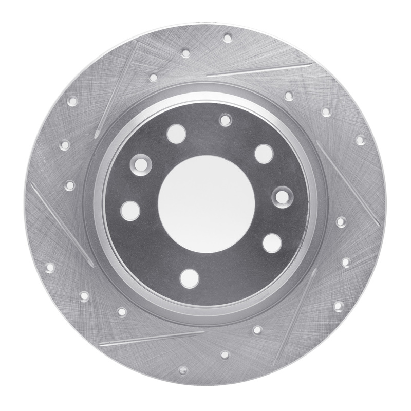 Ford Fusion Brake Rotor (1) - Rear Left - R1 Concepts - Drilled & Slotted - Silver - `98-`15